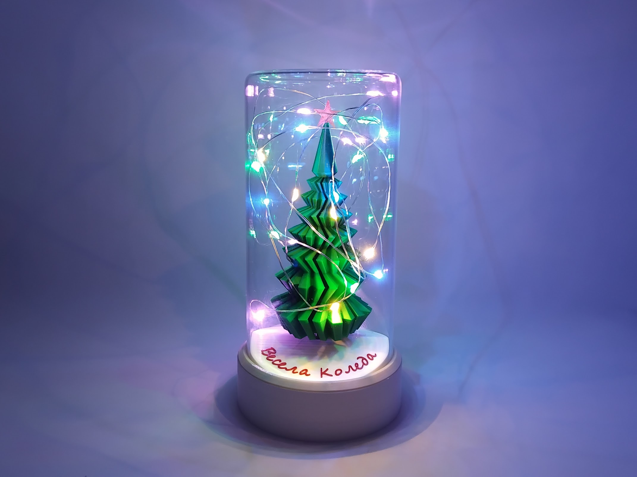 Стъкленица с коледно дърво и пожелание - Image 3